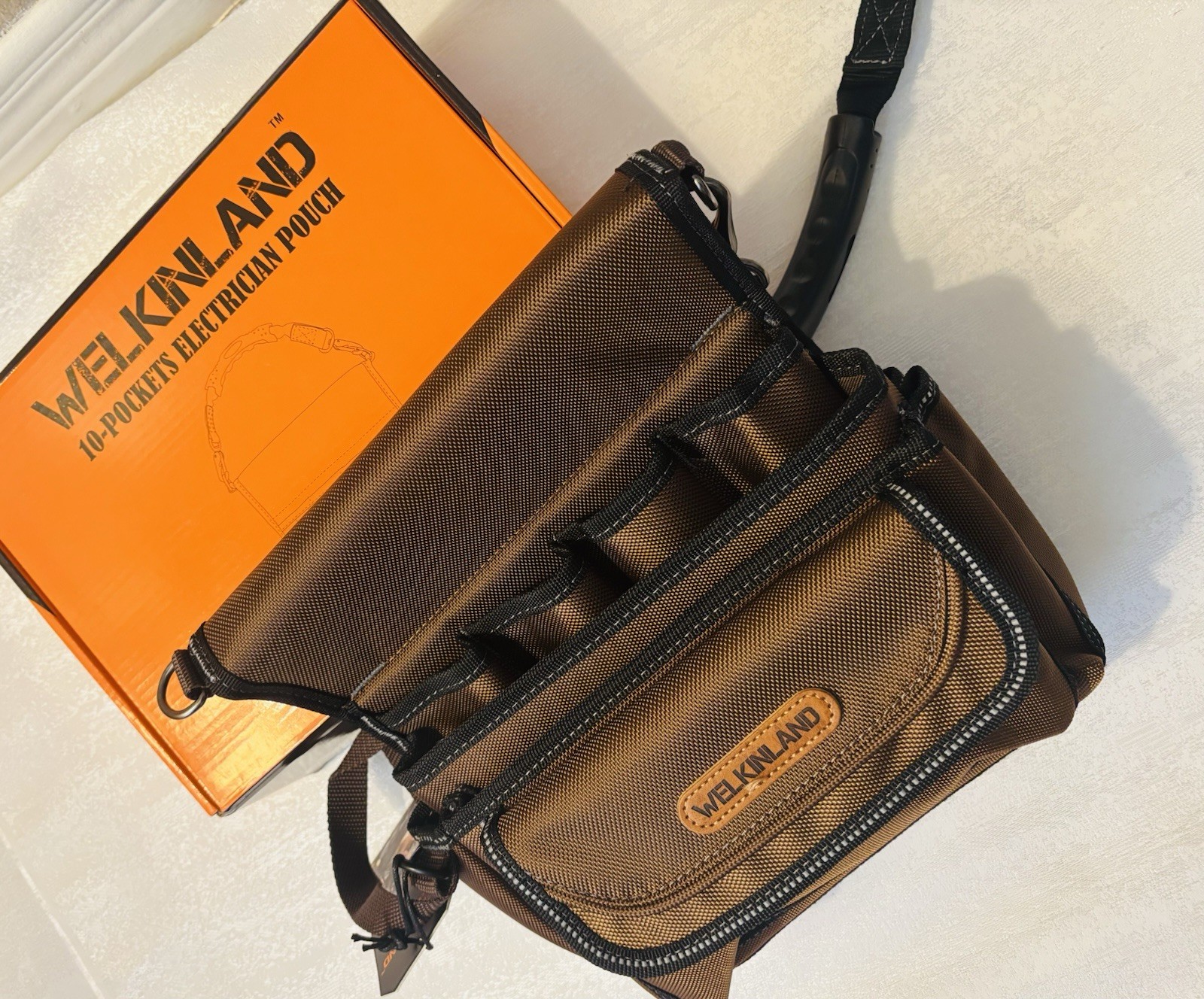 WELKINLAND 10-Pockets Electrician Pouch Tools Belts Heavy Duty Electrician Tool