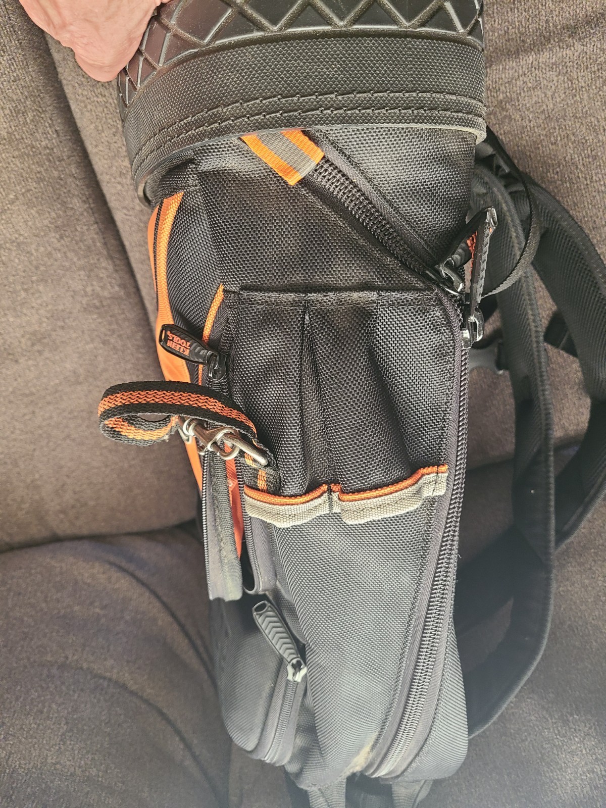 TRADESMAN 55421BP-14 Tool Bag Orange Black Back Pack Electrician Plumber T2