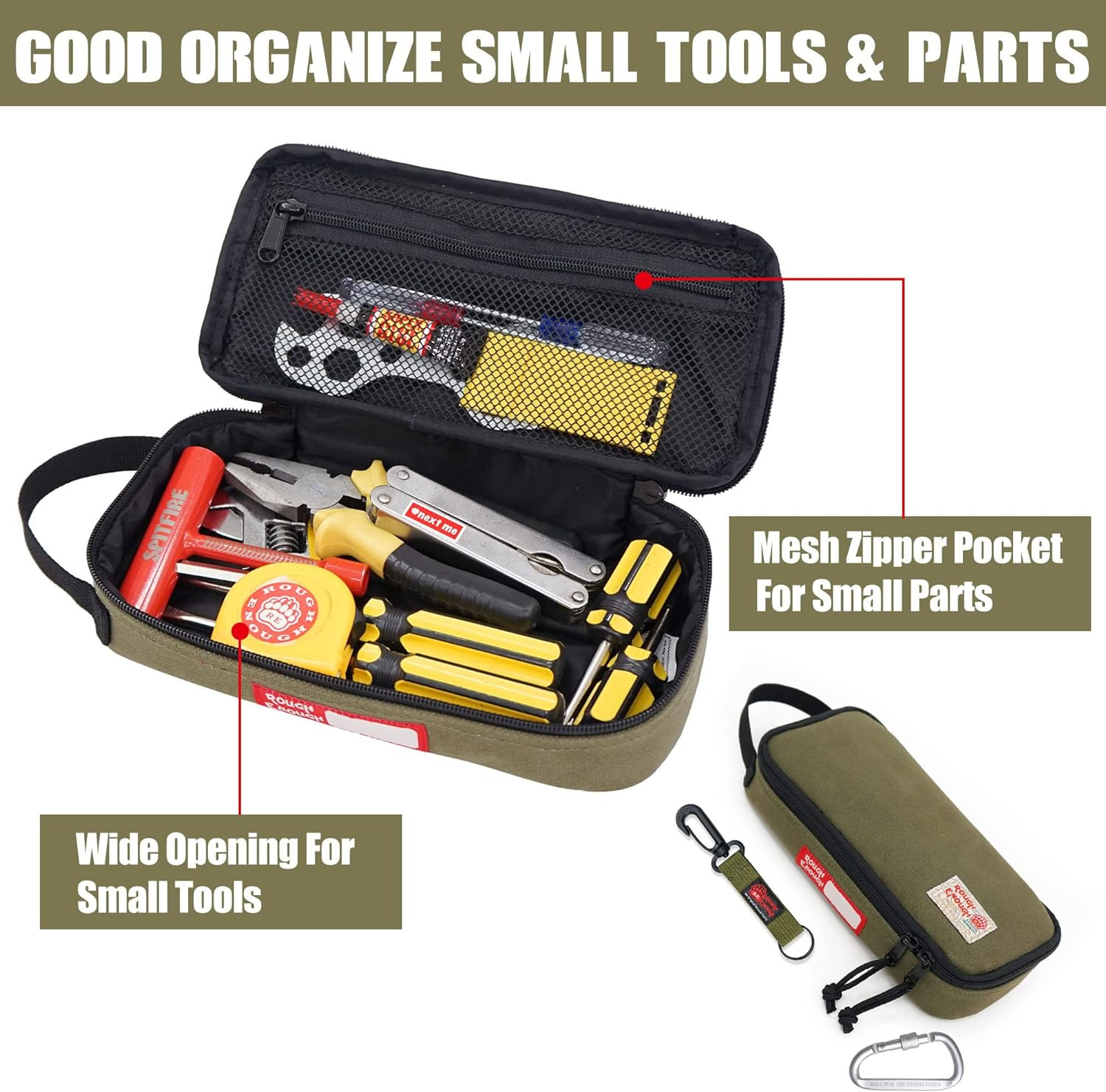 Rough Enough EDC Tool Bag Organizer with Handle – Portable Pouch