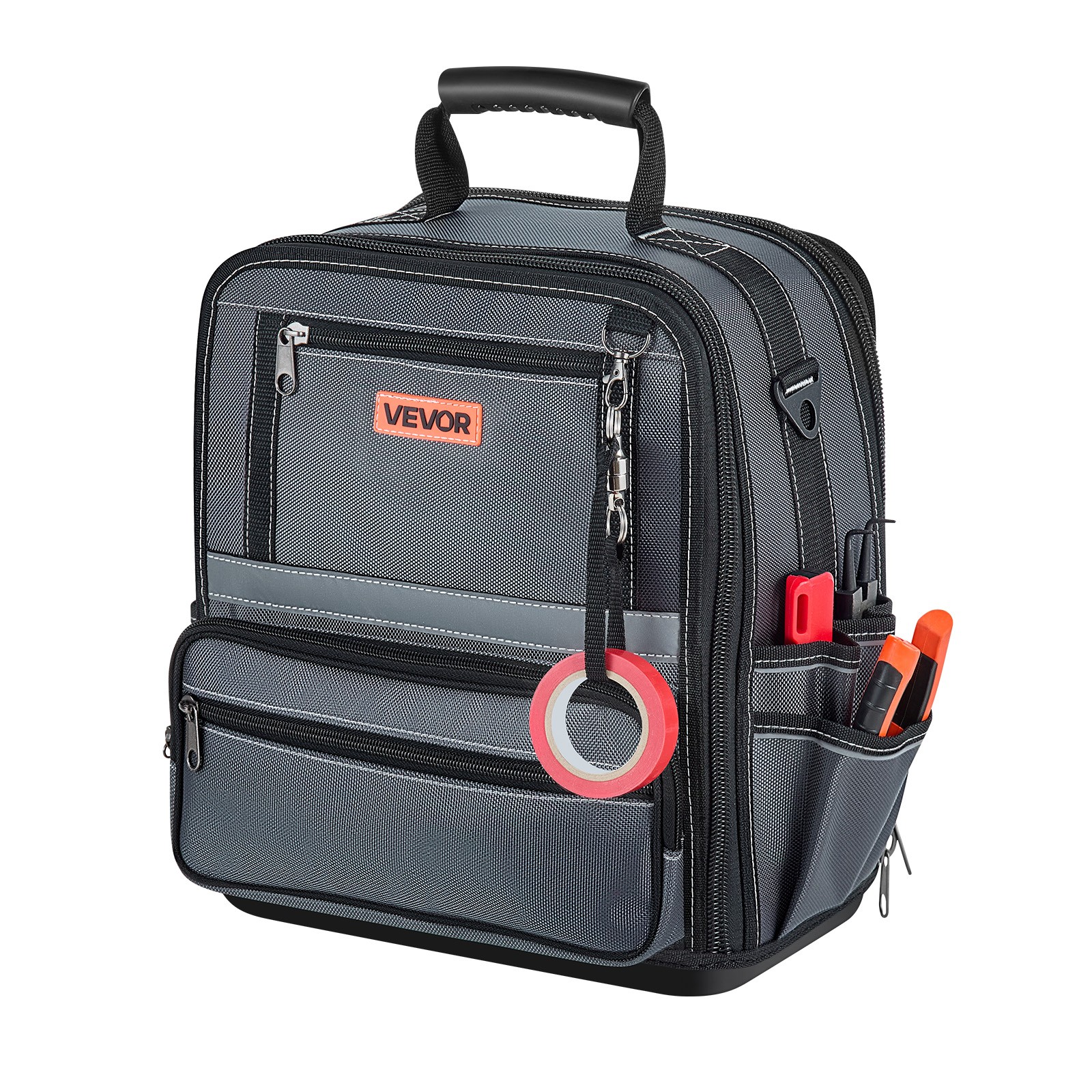 VEVOR Tool Bag 13.2 Inch 34-Pocket Portable Large Tool Box Organizer with Base