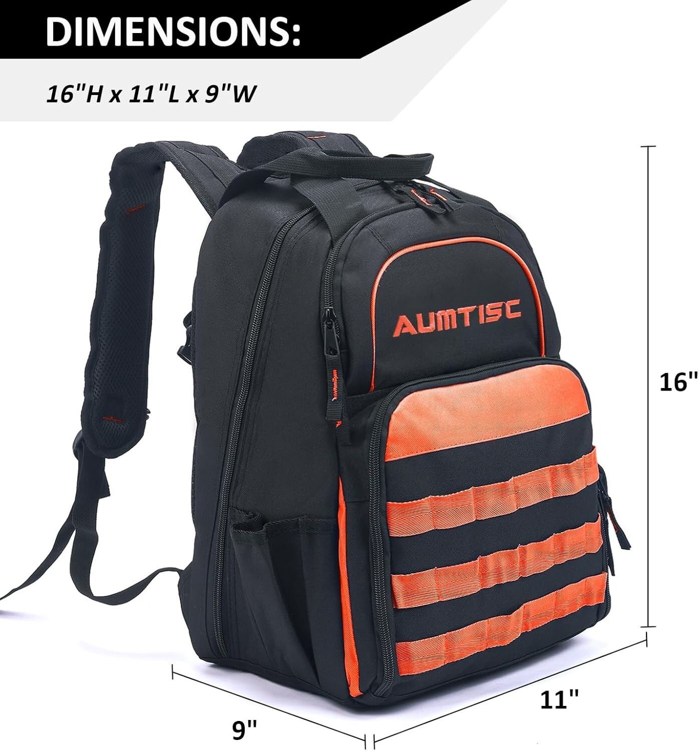 Multi-Use Tool Bag Backpack – 16» for Electrician & Construction Professionals