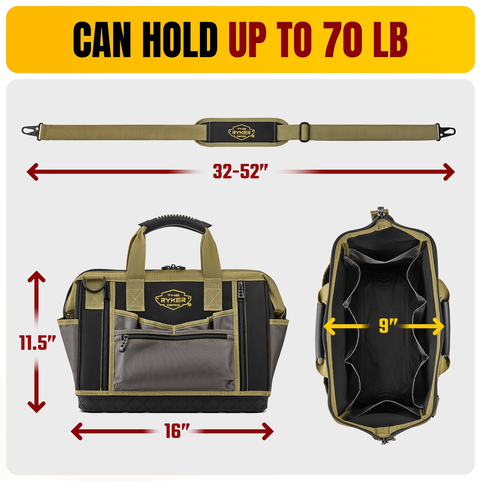 16inch Extra Heavy Duty Large Tool Bags For Men/women. 28pockets Portable Tool B