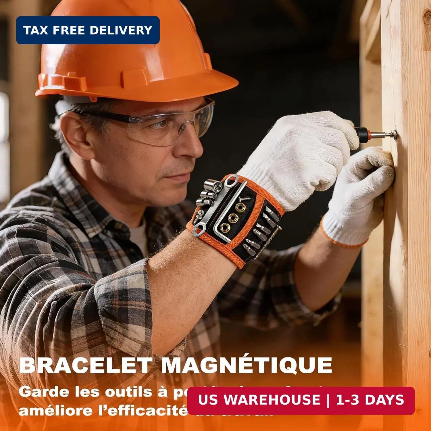 Allinside Magnetic Wristband for Tools, Tool Belt Wrist Band with 15 Powerful Ma