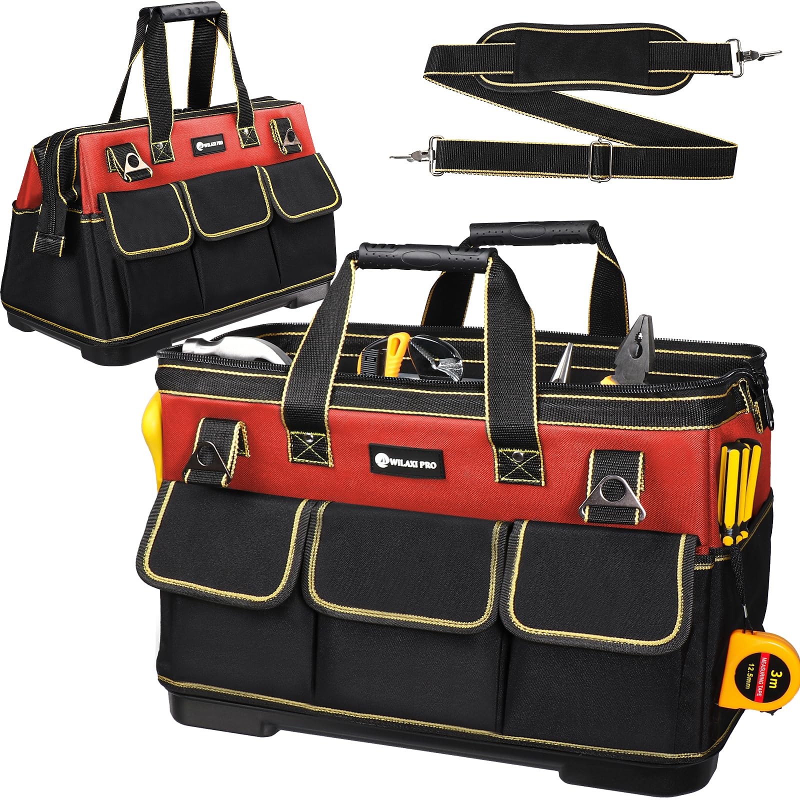 20 in Tool Bag For Men with Waterproof Molded Base, High Capacity Wide Mouth …