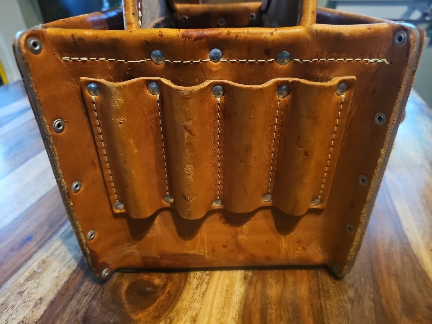 Ideal Tuff Tote 35-975 Leather Electrician Tool Bag Lineman Hand Crafted