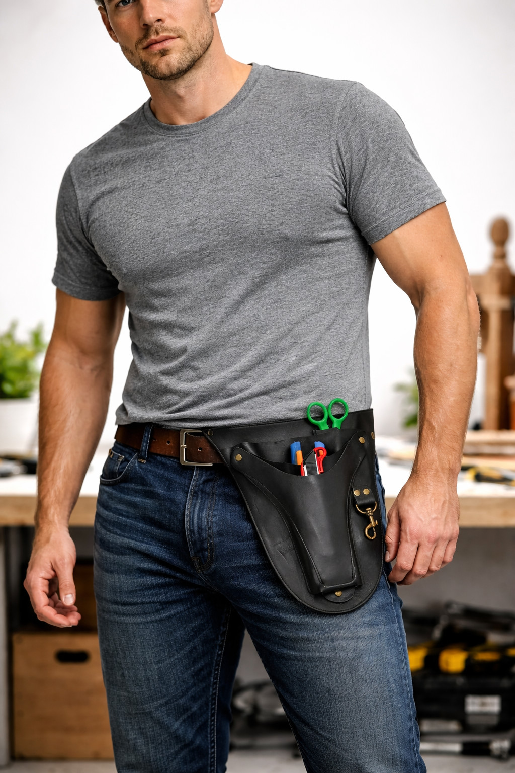 Real Leather Tool Belt Pouch Bag Farmers Garden Tool Florist Organizer Belt Gift