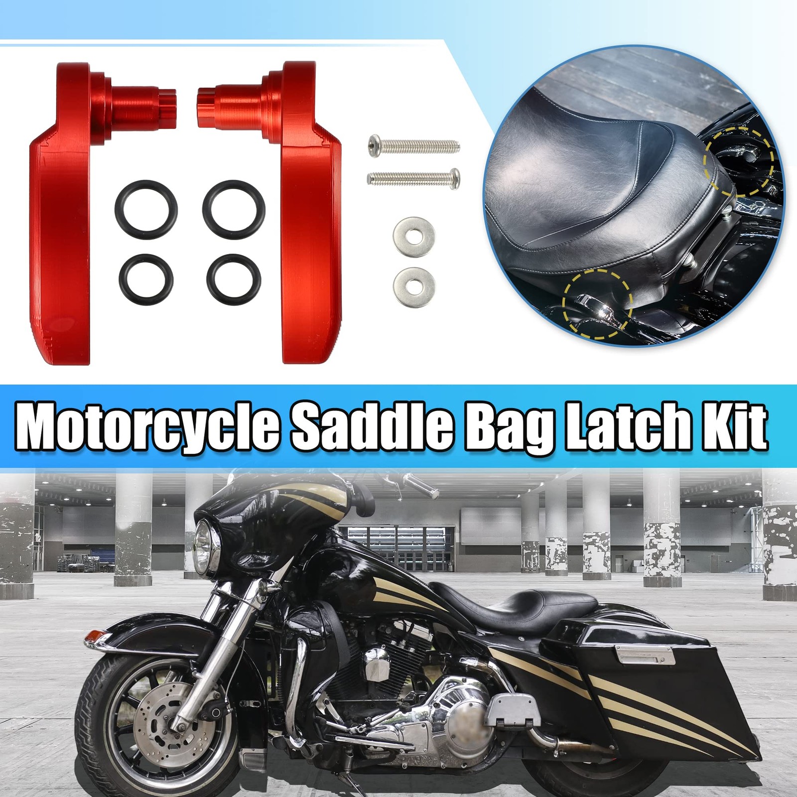 Motorcycle Saddle Bag Latch Kit for Harley-Davidson Road King Road Glide 2014…