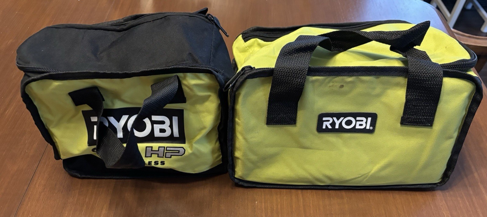 Ryobi Fabric Tool Bags Empty Lot Of 2 Green With Handles Storage Containers