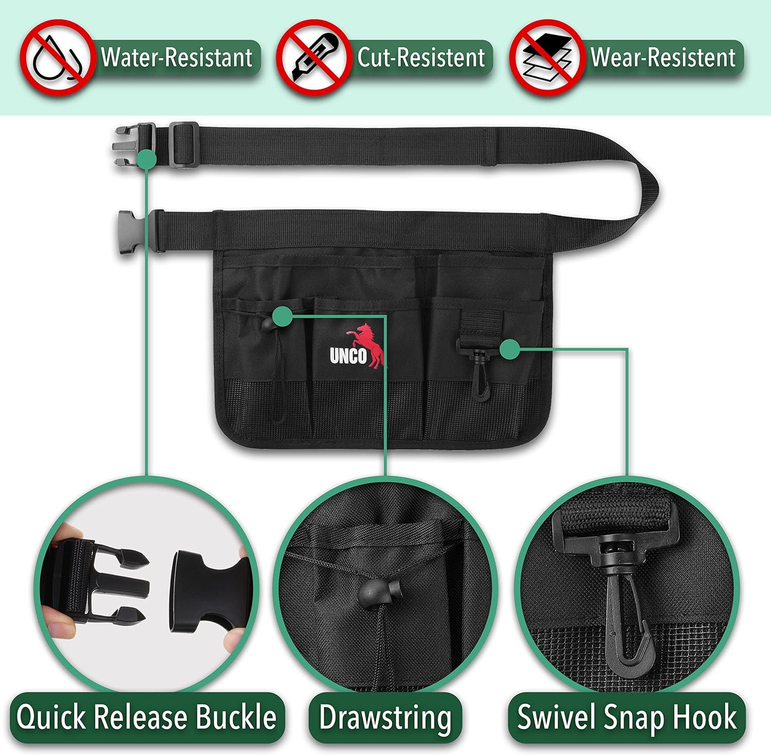 – Gardening Belt, Garden Tool Belts for Men, Waist Apron with Pockets, Construct