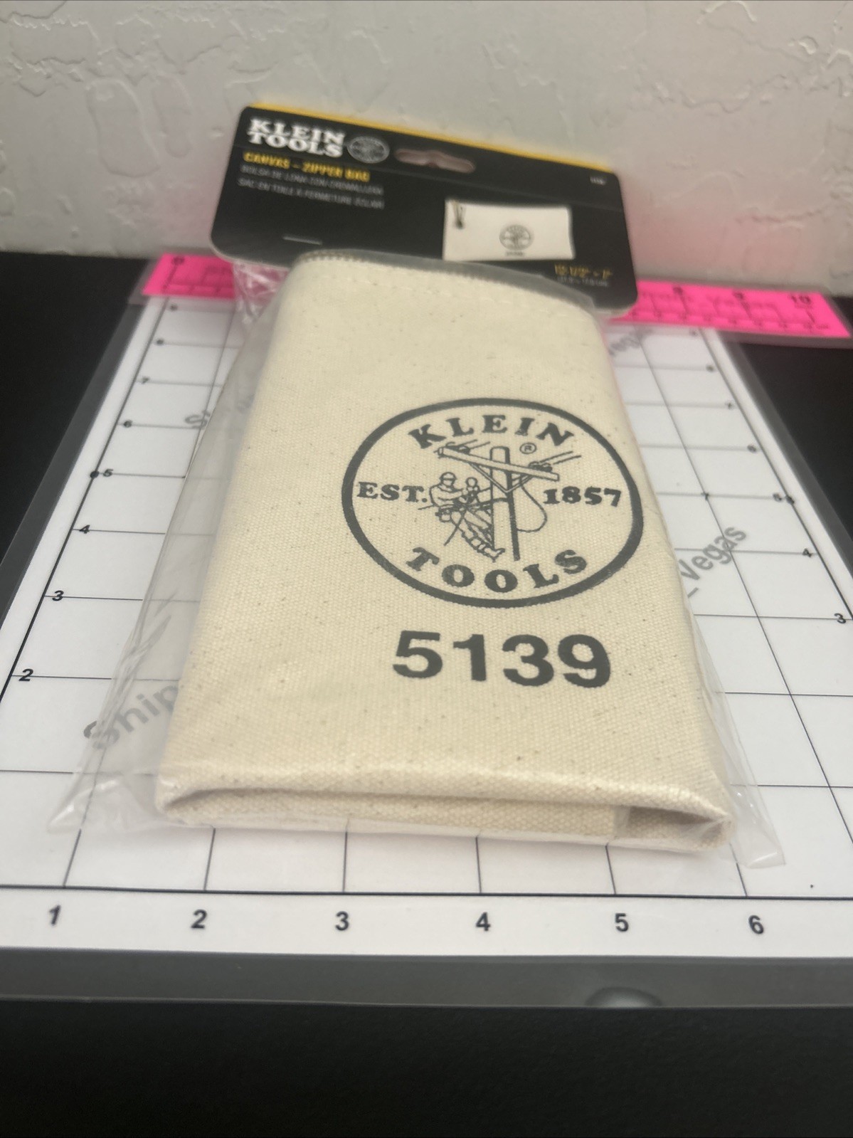 Klein Tools 5139 Zipper Bag, Canvas Tool Pouch 12.5in x 7in NEW