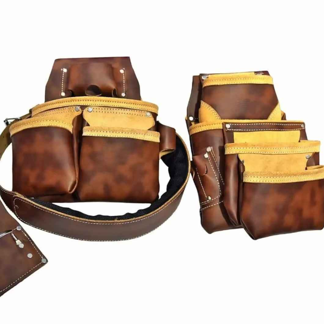 Leather Tool Pouch Belt Bag for Electricians Maintenance Tech Utility Pocket