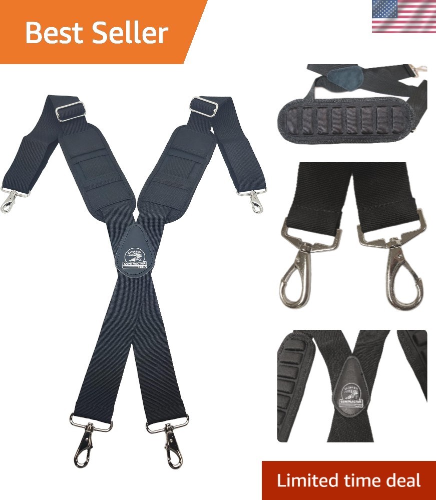 Ultimate Comfort Molded Air Channel Suspenders for Tool Belts – Adjustable Fit