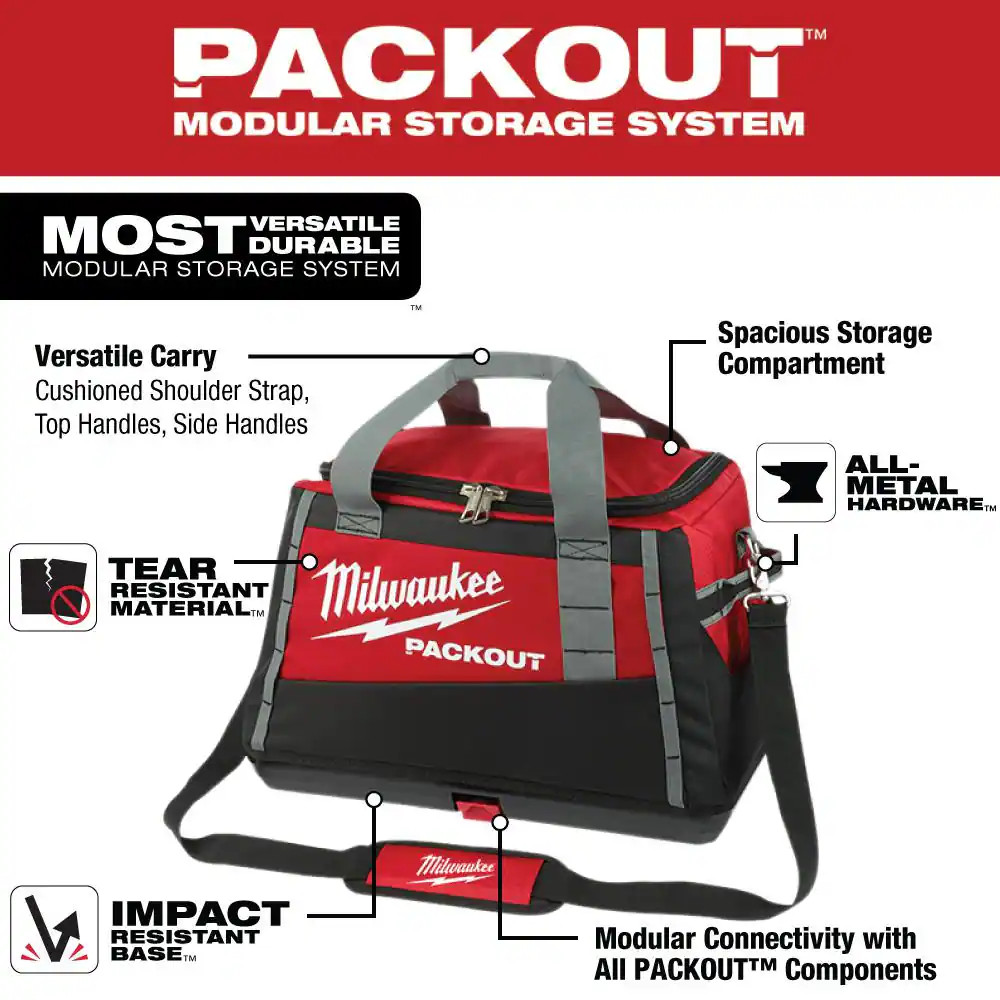 20 In. PACKOUT Tool Bag/Tote with Zipper Tool Bags in Multi-Color (3-Pack)