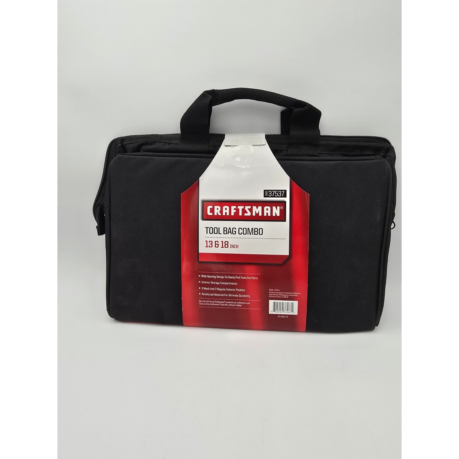 Craftsman Tool Bag Combo 13 and 18 Inch Black Red Storage Pockets 937537 NEW