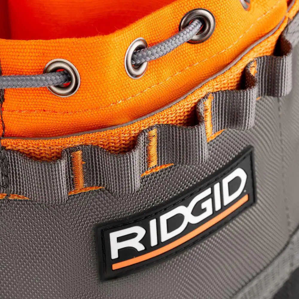 RIDGID 10 In. 19 Pocket Professional Grade Small Parts Organizer Tool Bag