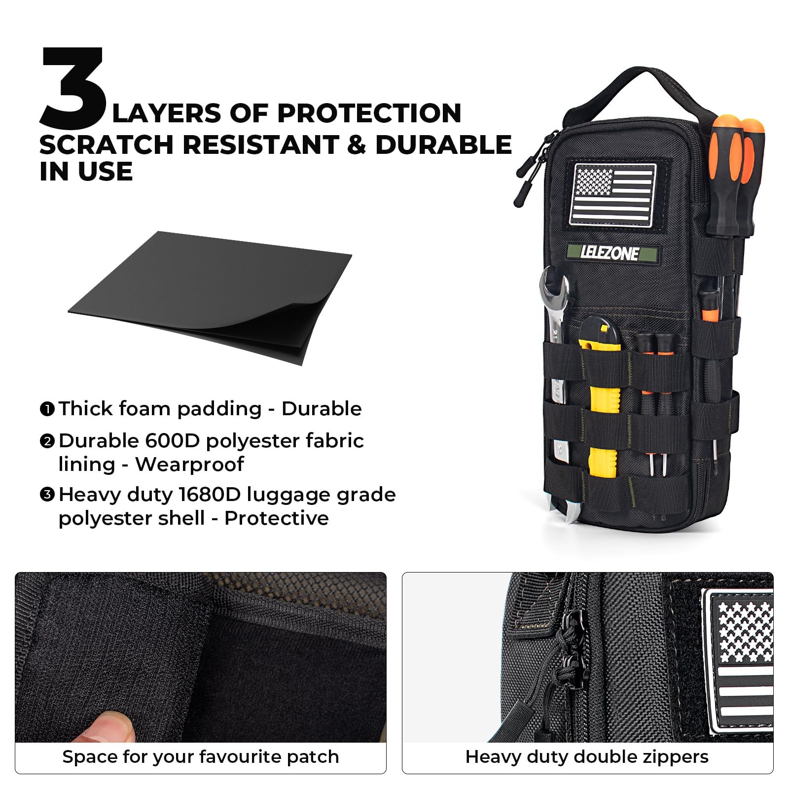 Portable Small Tool Bag, Organizer Storage Box for EDC, Motorcycle, Road Bike