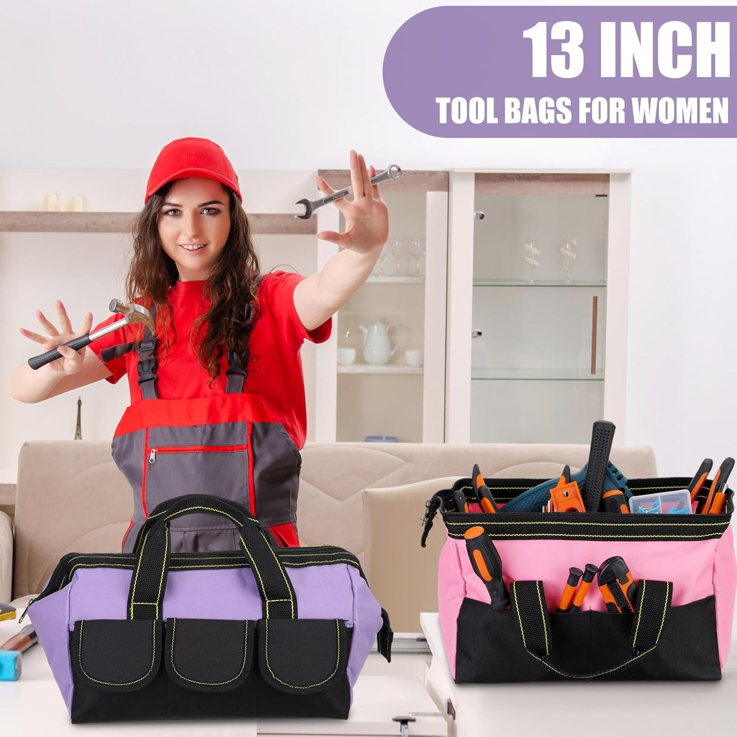 3 Pack Tool Bag for Men with Waterproof Hard Bottom