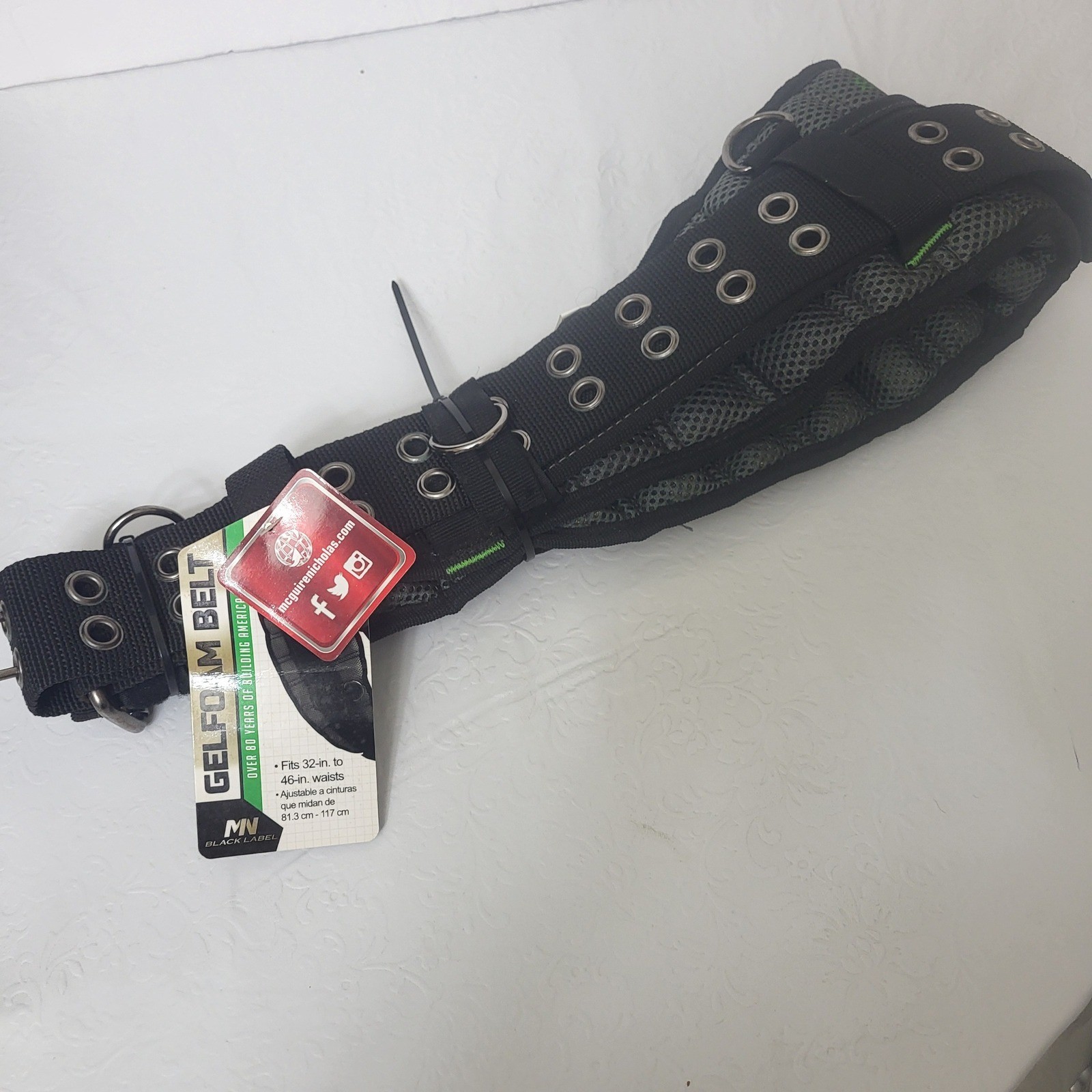 McGuire Nicholas Black Label Gel Foam Belt Fits 32-46″ Waists Padded Work Tool
