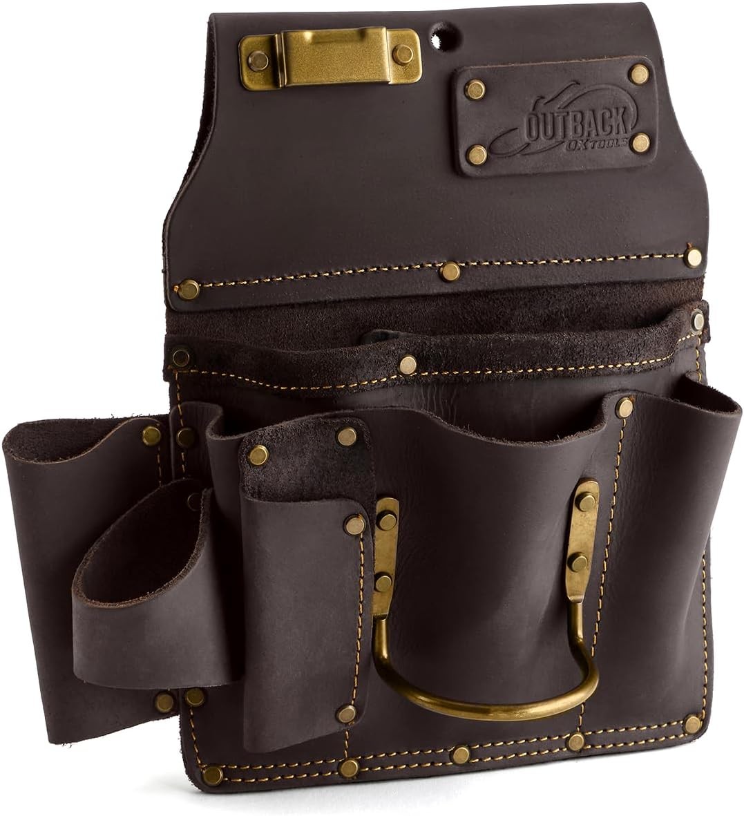 Ox Pro Full Grain Leather Pouch Double Stitching