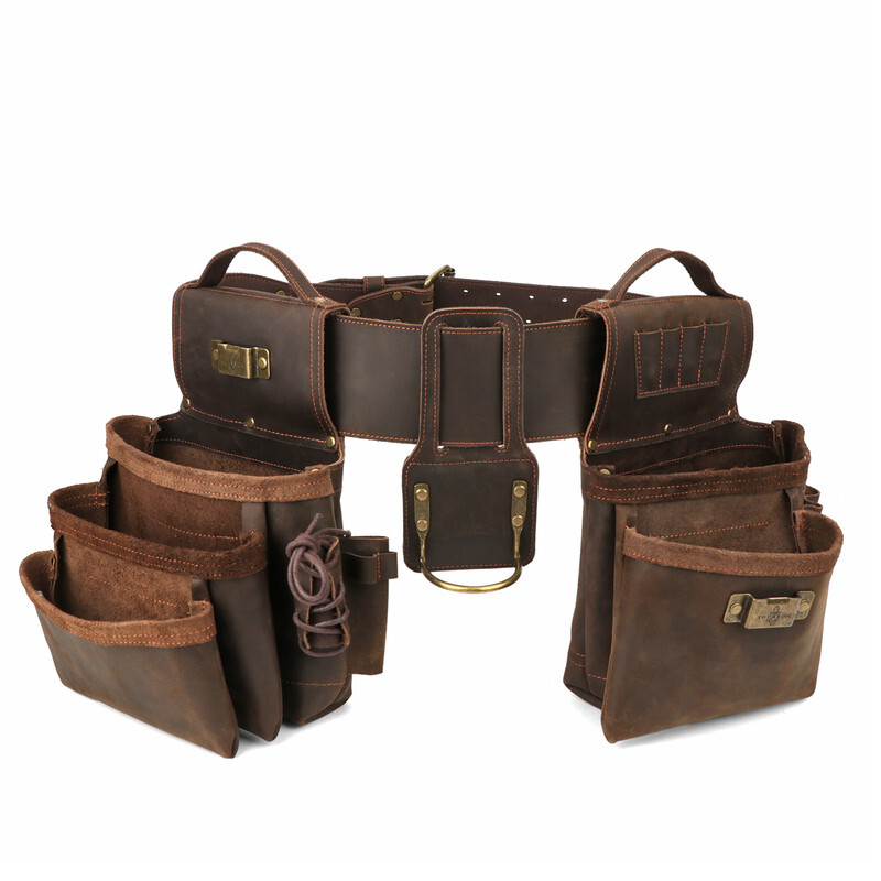 TOURBON Suspenders Carpenter Heavy Duty Chest Strap & Tool Belt Pouch Holster US