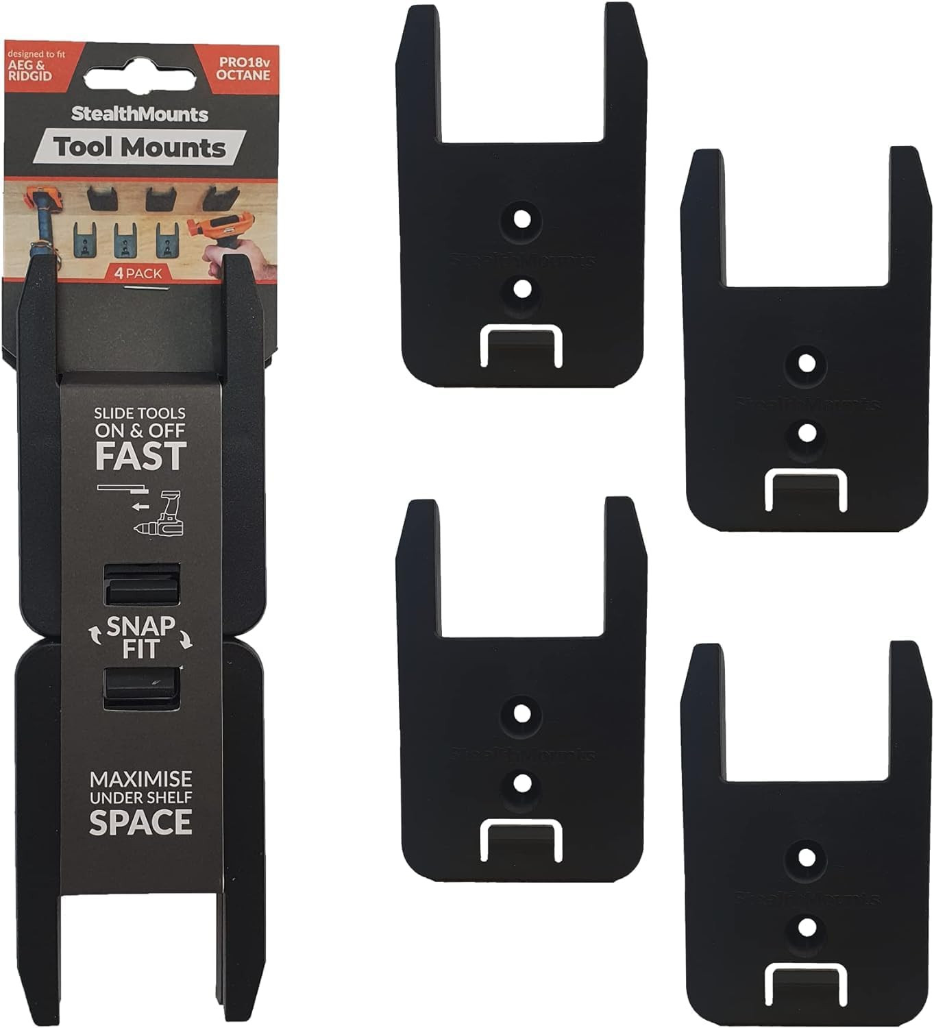 Ridgid Wall Mount Tool Holder – 8 Pack Locking Organizers Made in UK