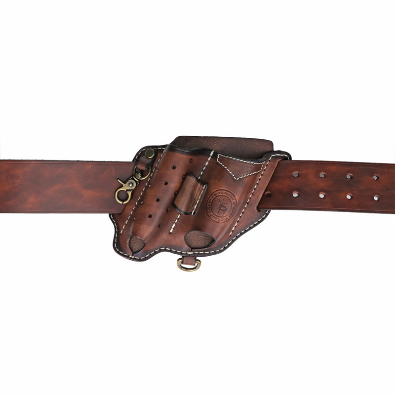 TOURBON Leather 4-in-1 Tool Belt Holster EDC Multitool Flashlight Sheath Utility