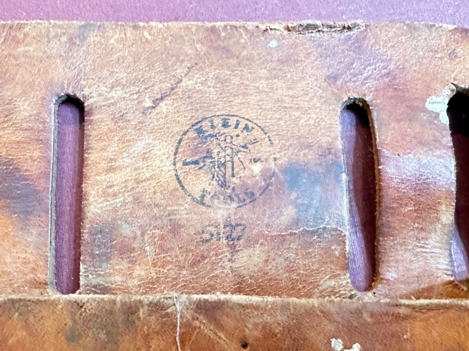 Vintage Klein Tools #5127 6-Pocket Tan Leather Tool Pouch – Made In USA