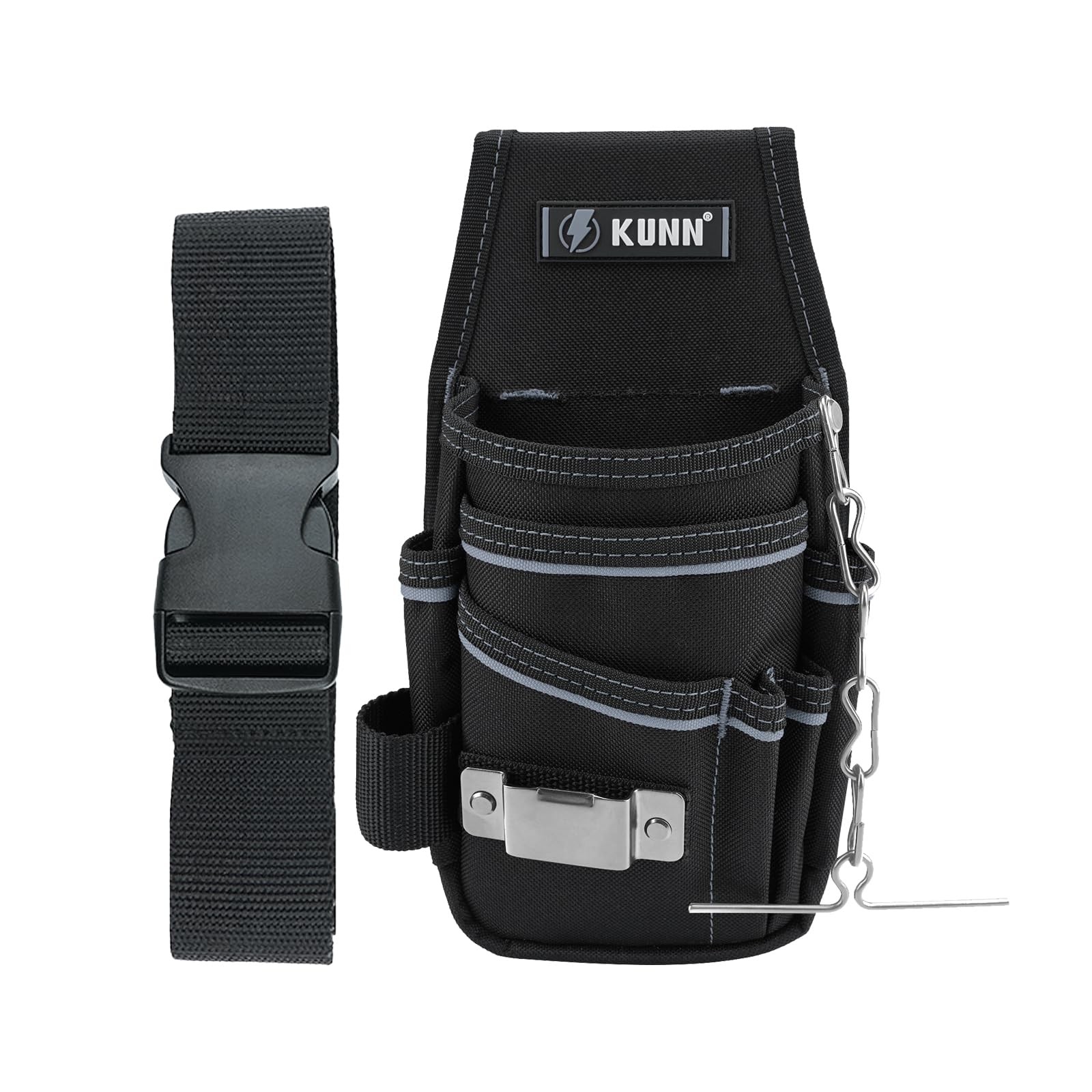 7 Pocket Tool Pouch Belt Clip Heavy Duty Organizer 600D Polyester For Electricia