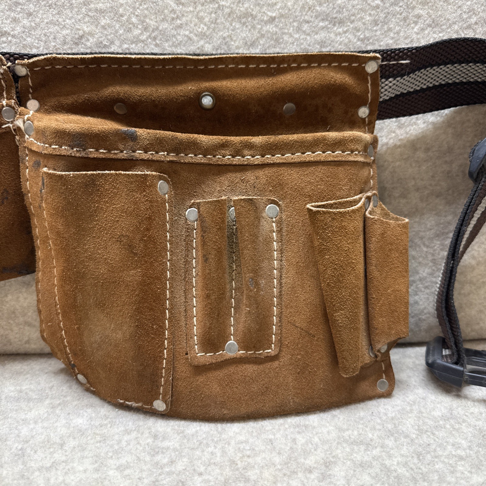 NICHOLAS Work Gear Suede Cowhide No. 497 Tool Pouch Belt Adjustable USA Made