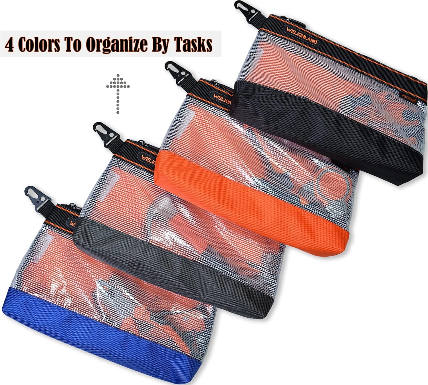 WELKINLAND Clear Tool Pouch, 4PCS Tool pouches, 13″ Tools pouch