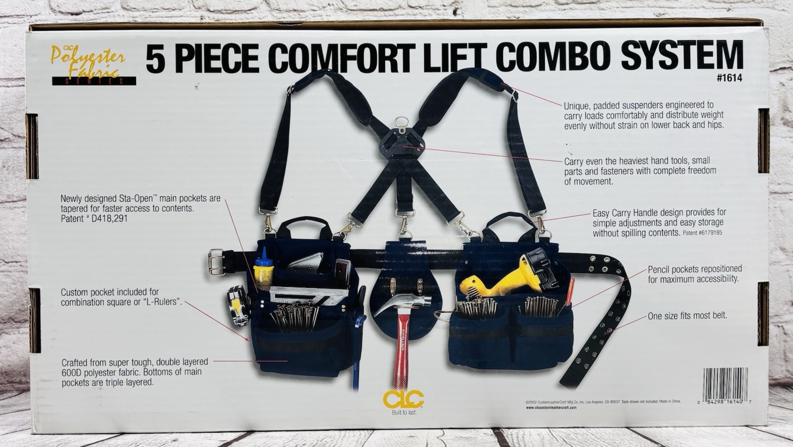 CLC 1614 Comfort Lift Tool Belt Suspenders Combo 5 Pc 23 Pocket Blue