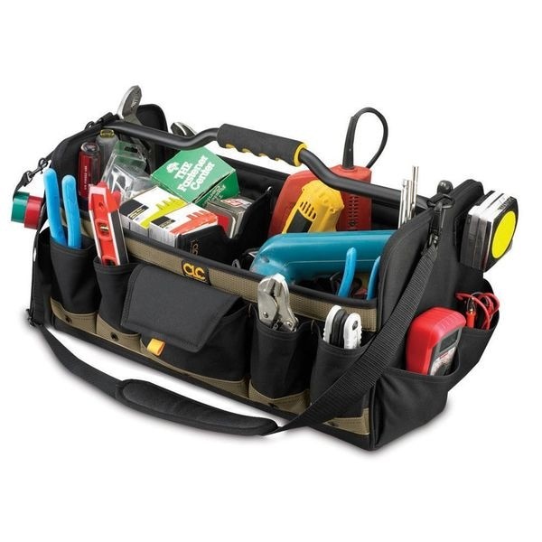 Clc Work Gear 1579 Tool Tote, Polyester, 27 Pockets, Black/Tan, 11″ Height
