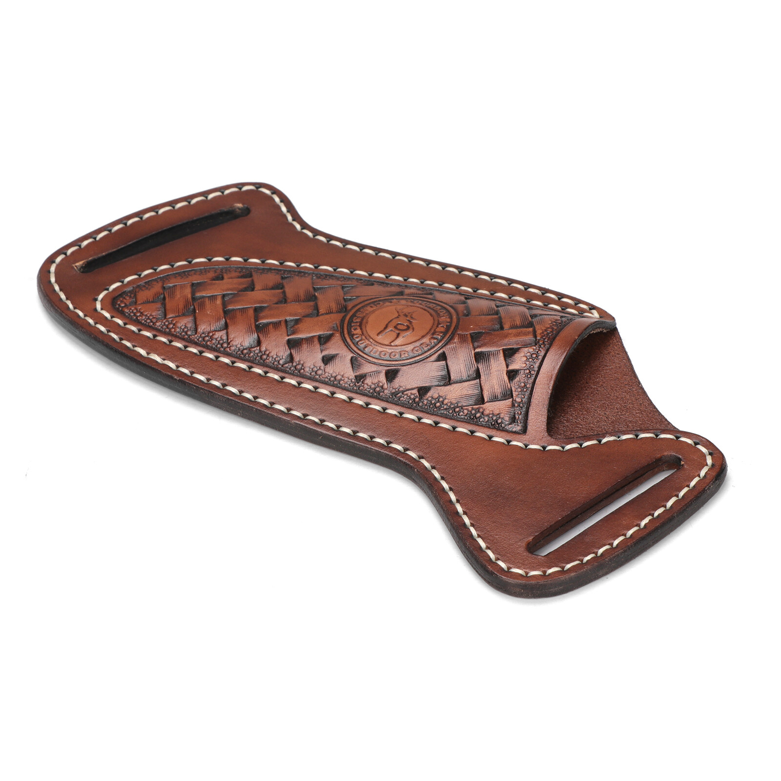 TOURBON Leather Fixed Straight Blade Knife Sheath Belt Pouch EDC Knives Pouch