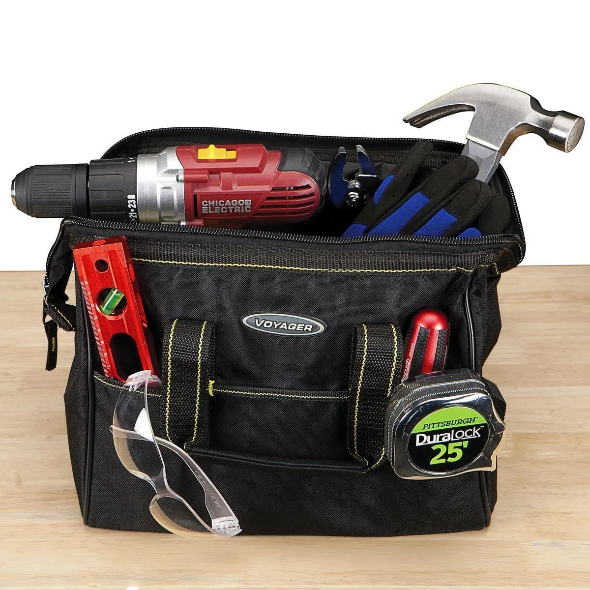NEW Voyager 12″ Portable Tool Bag with 21 Pockets and 24 lb Capacity Tool Bag –