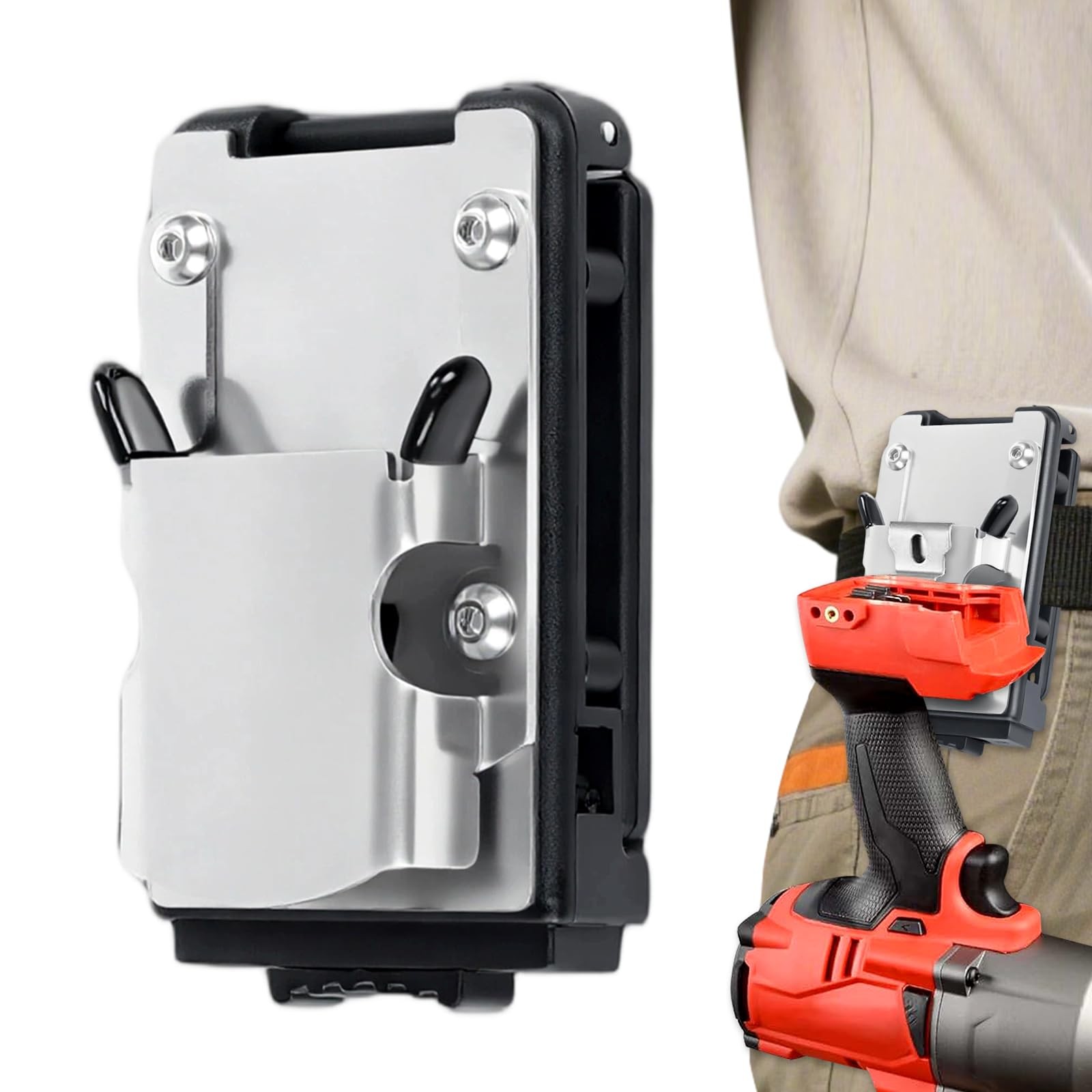Drill Holder Belt Clip Hook Holster Cordless Driver Tape Measure Fits 2.1 In