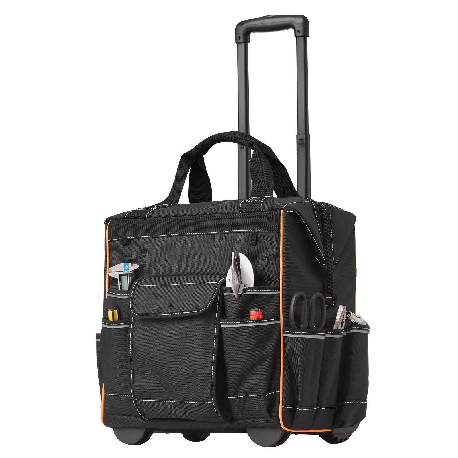 Uimoso Rolling Tool Bag with 25 Pockets and Durable Wheels for Heavy Tools