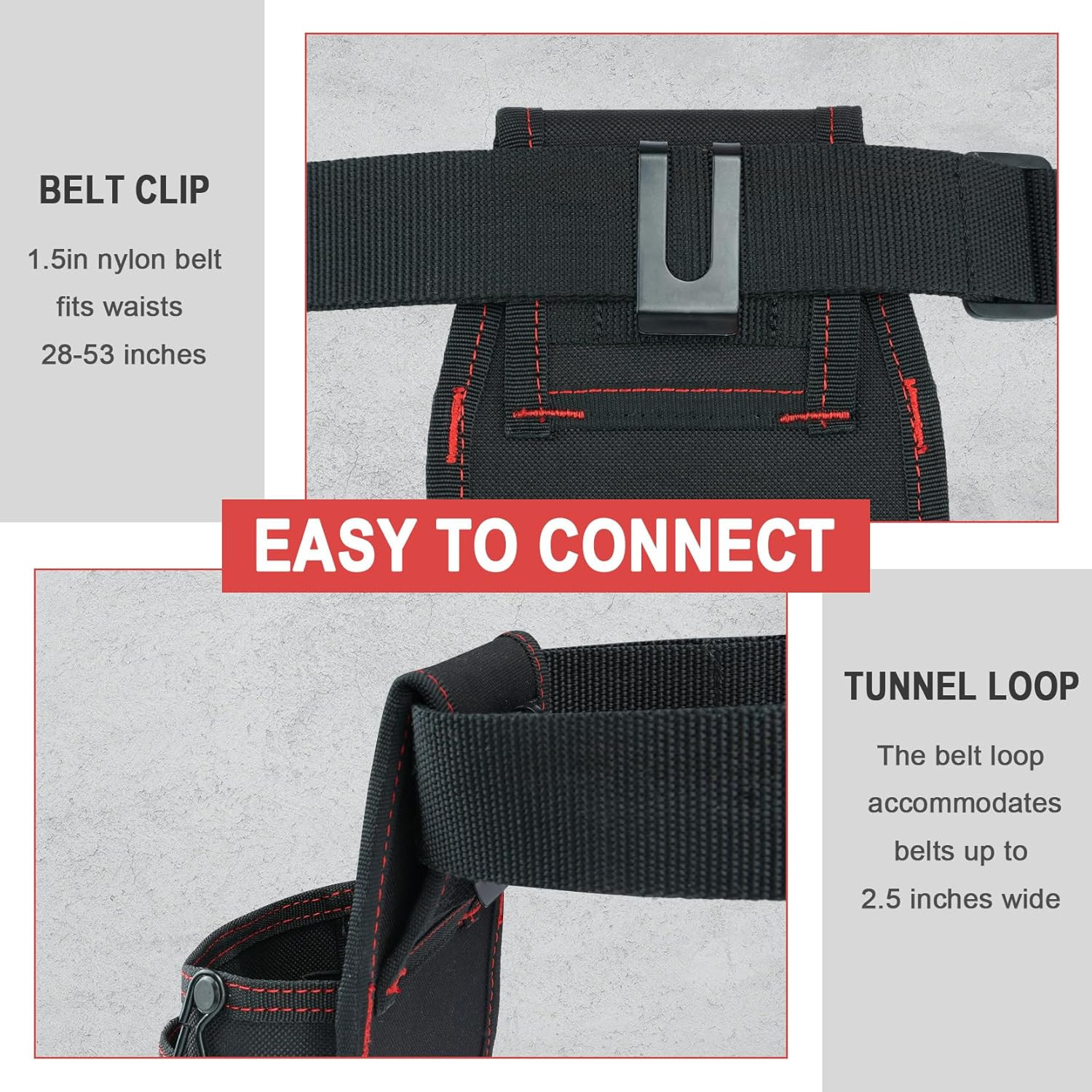 Heavy Duty Electrician Tool Pouch with Belt Clip – 7-Pocket Organizer