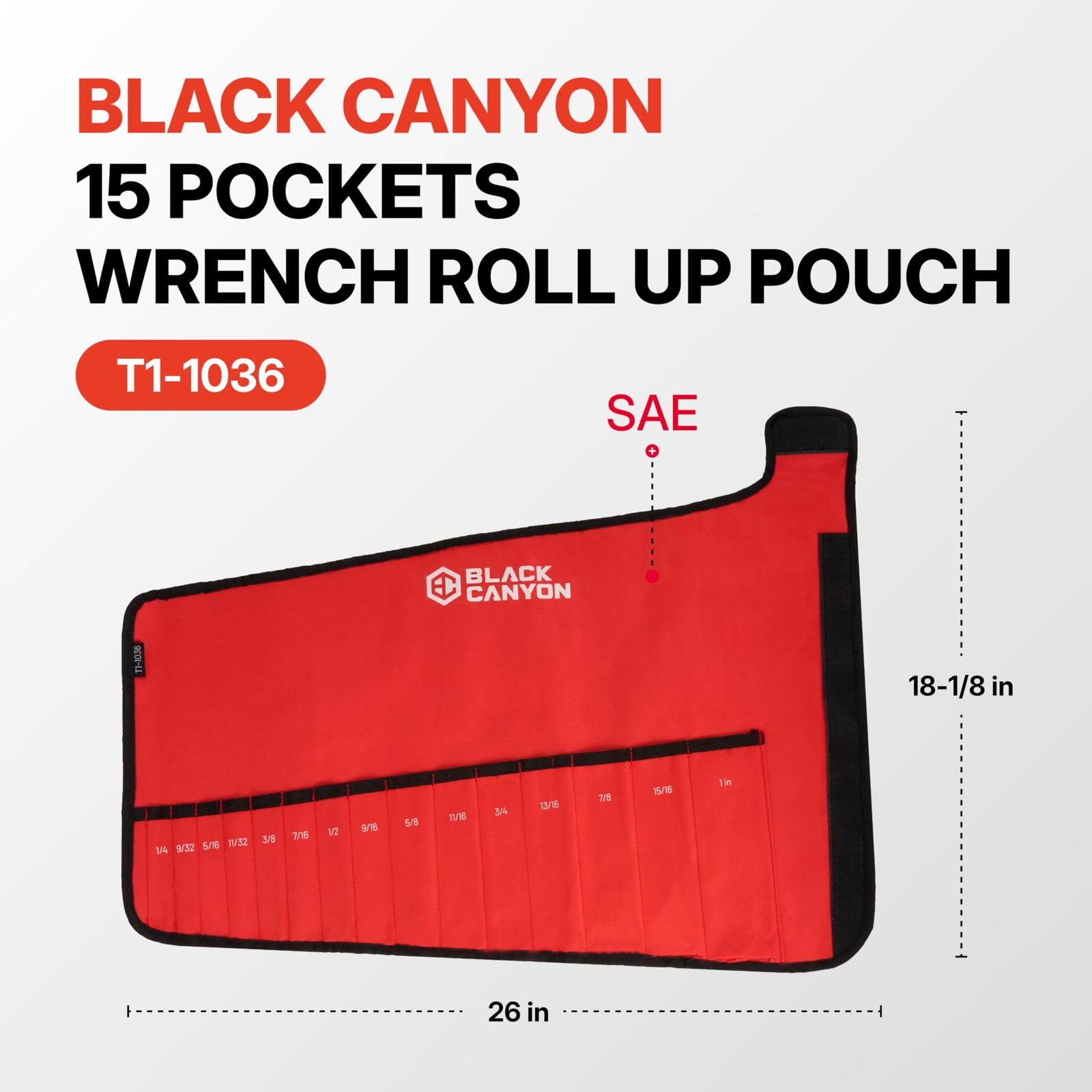 Wrench Pouch Wrench Pouch Roll Up 15 Pockets Ranging of 1/4-1 inch Waterproof…