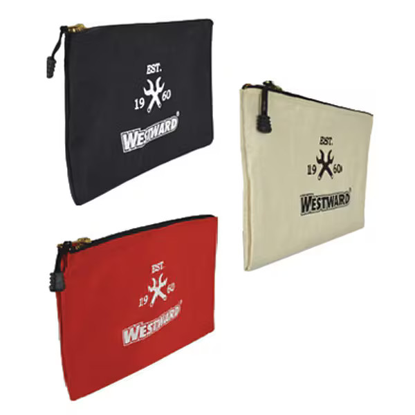 Westward Tool Bag Set, Black, Red, White, Canvas, 3 Pockets 32PJ43 Westward
