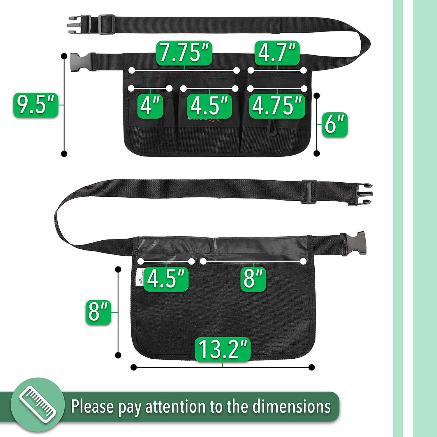 – Gardening Belt, Garden Tool Belts for Men, Waist Apron with Pockets, Construct