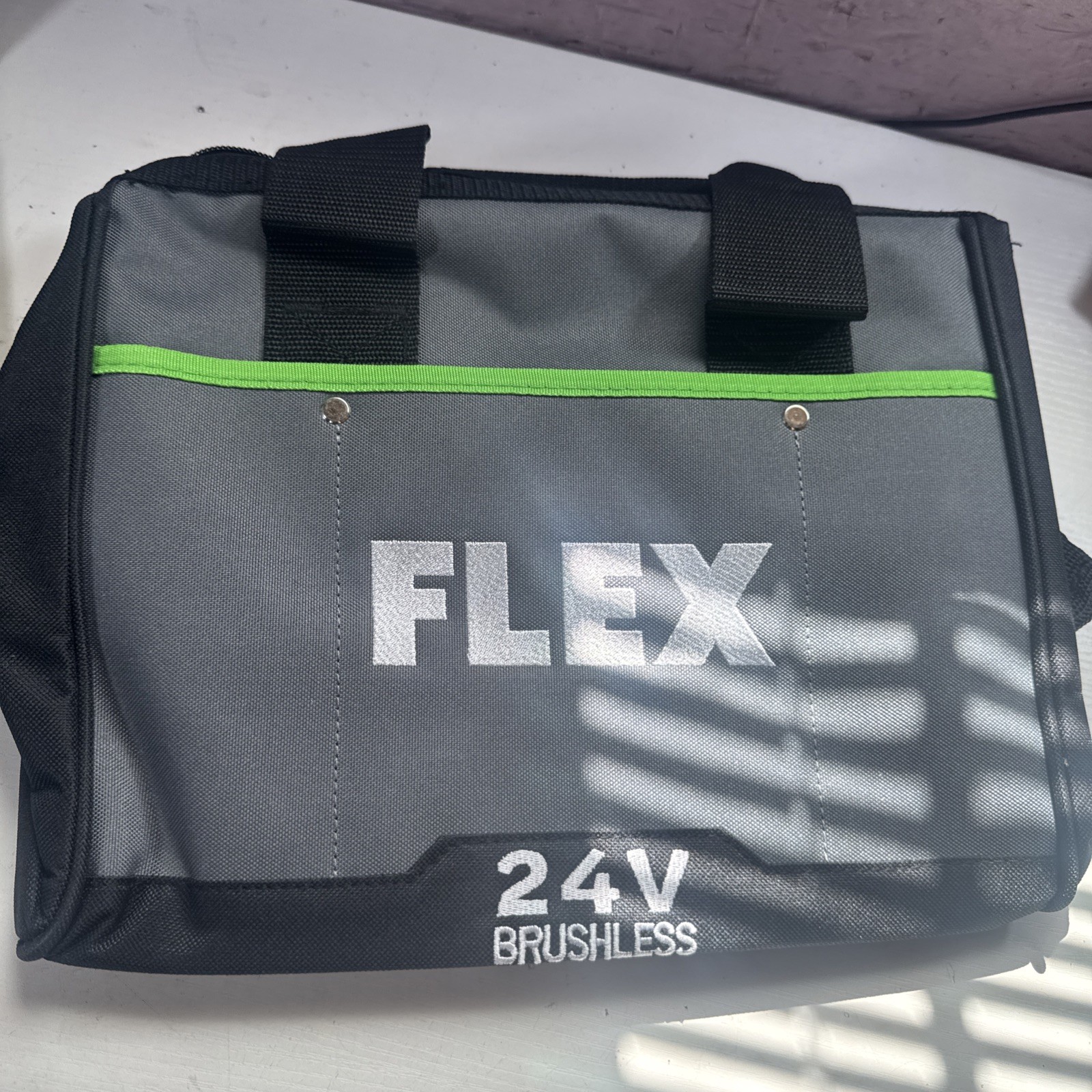 Flex 24v Power Tool Storage Bag with Zipper and Handles 13″ x 11″ x 11″