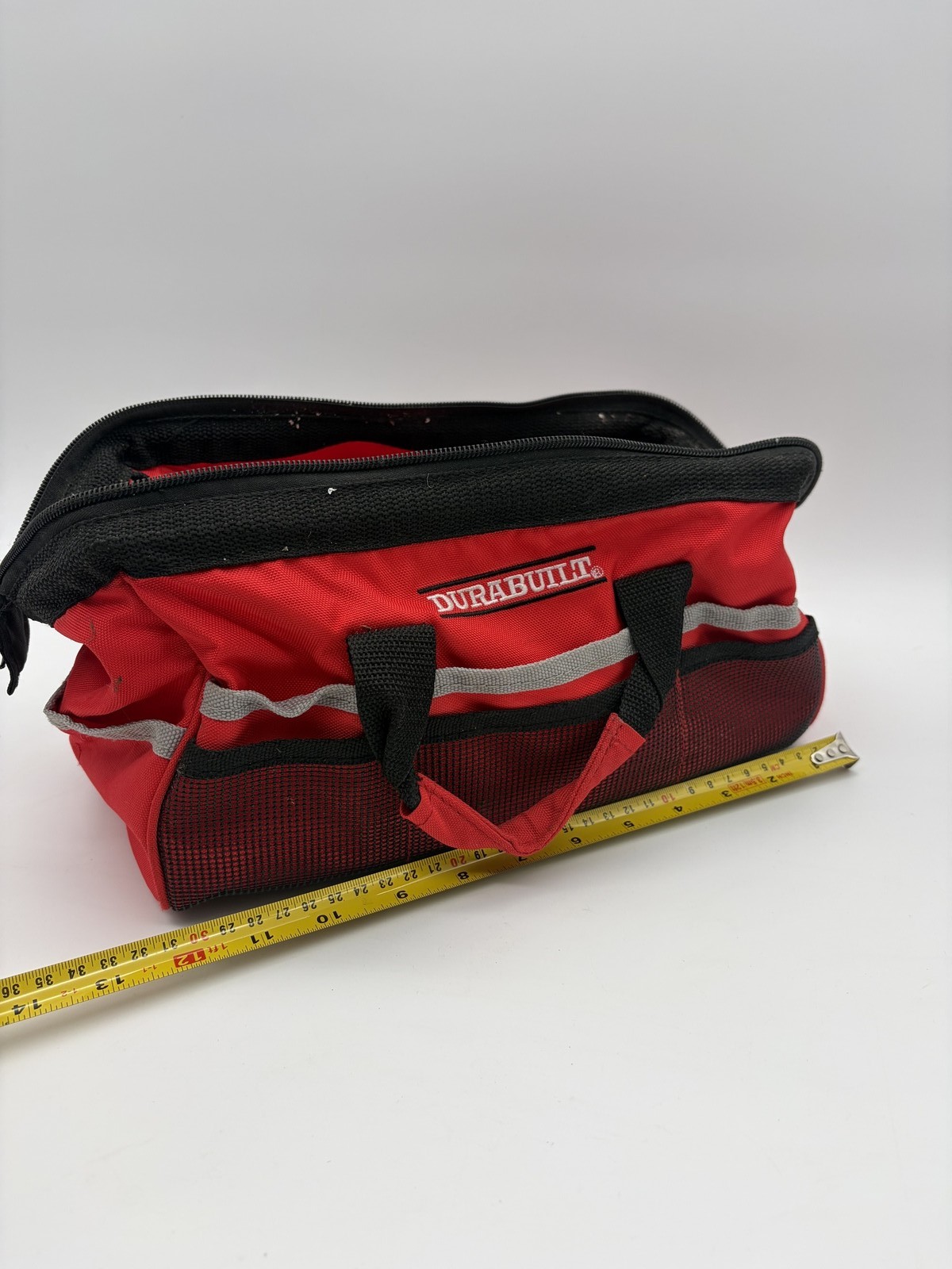 Tool Bag Organizer Red Black Heavy Duty Zipper Handles Durabuilt Used Good