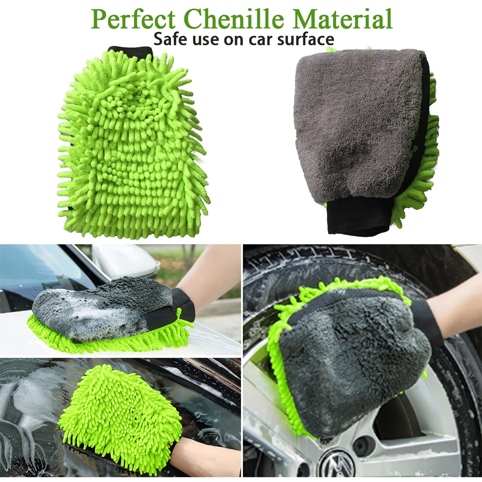 Collapsible Bucket with 3-in-1 Car Wash Mitt, Coral Velvet + Weave + Chenille…