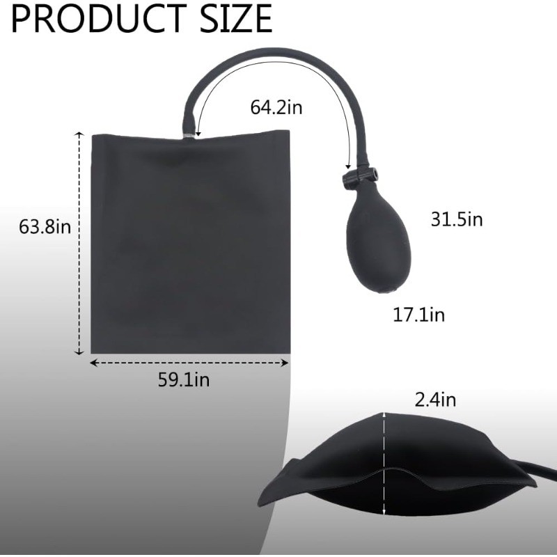 2-Pack Air Wedge Bags-300Lb/136Kg Capacity Anti-Slip Air Bags for Lifting Tools