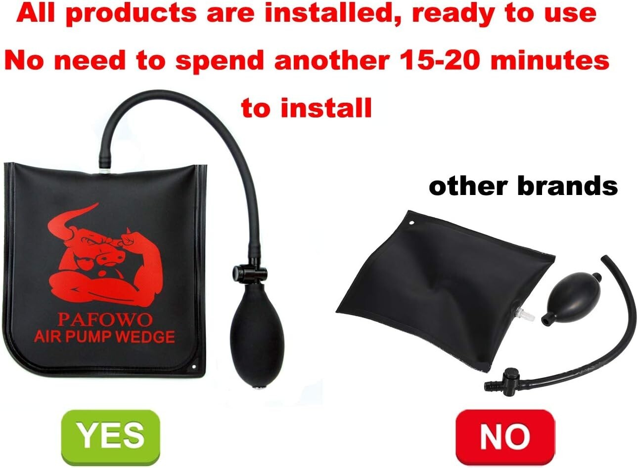 Improved 3 Piece Commercial Grade Air Wedge Bag Pump Professional
