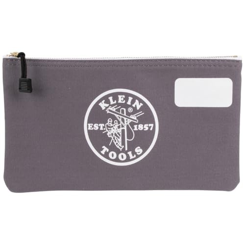 Klein Tools 55578 Zipper Bag with Divider, No. 10 Canvas, 7-Inch x Gray