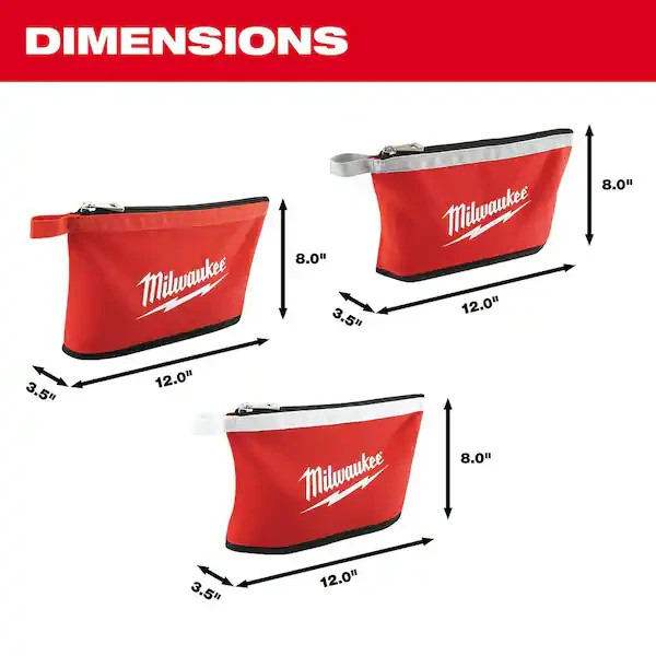 Milwaukee 48-22-8193 3 Pk Zipper Pouches – IN STOCK