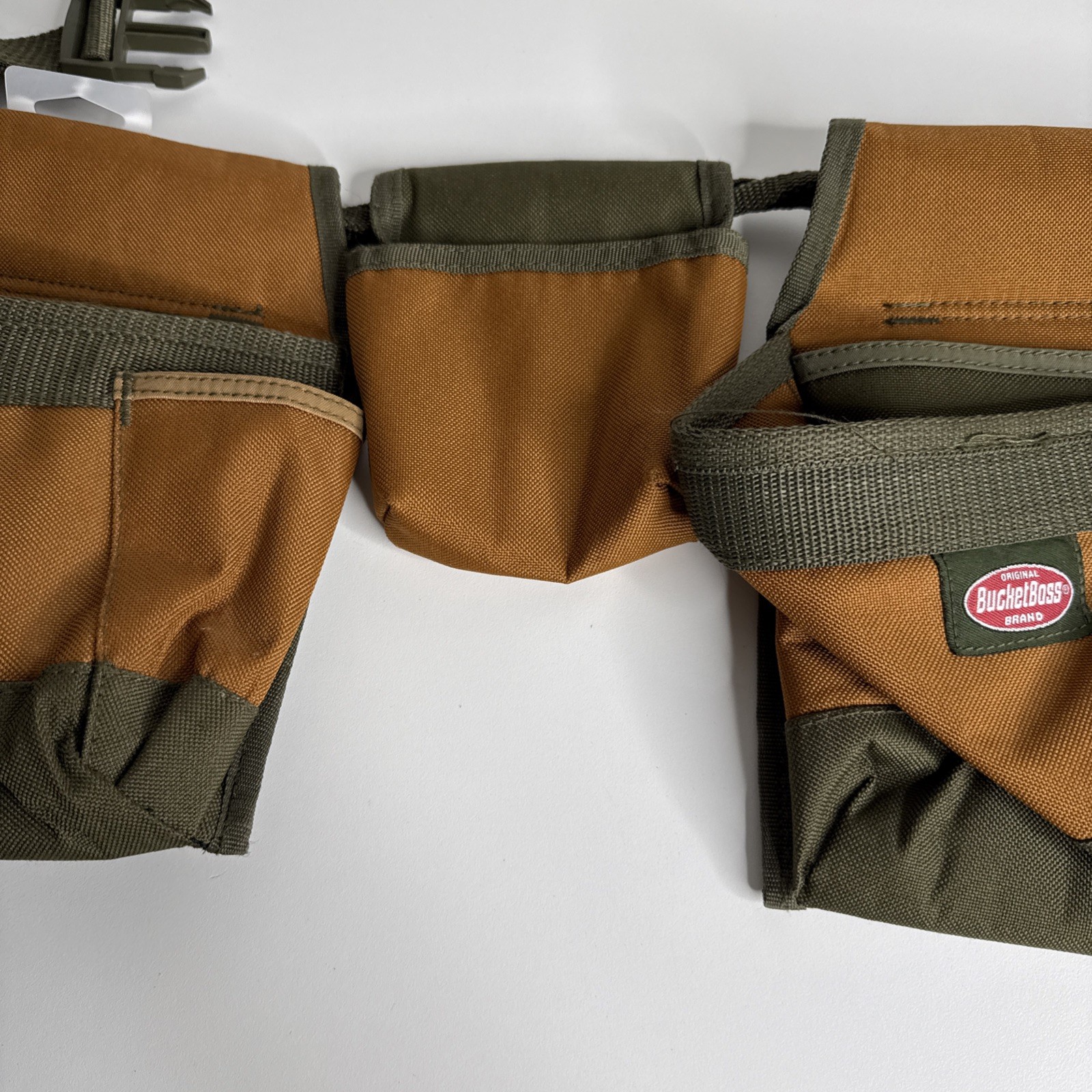 Double BucketBoss Builders Rig Tool Belt with Belt Hammer Holder and Pouch