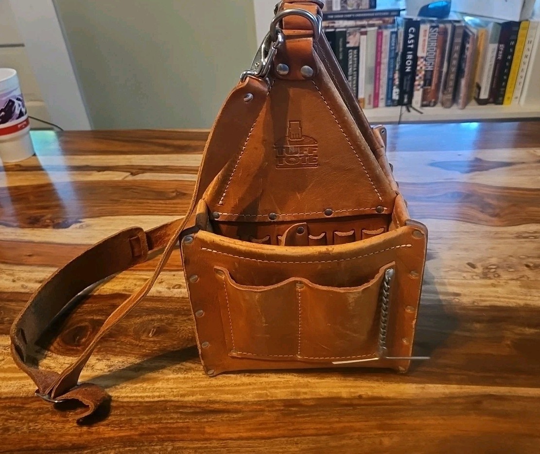 Ideal Tuff Tote 35-975 Leather Electrician Tool Bag Lineman Hand Crafted
