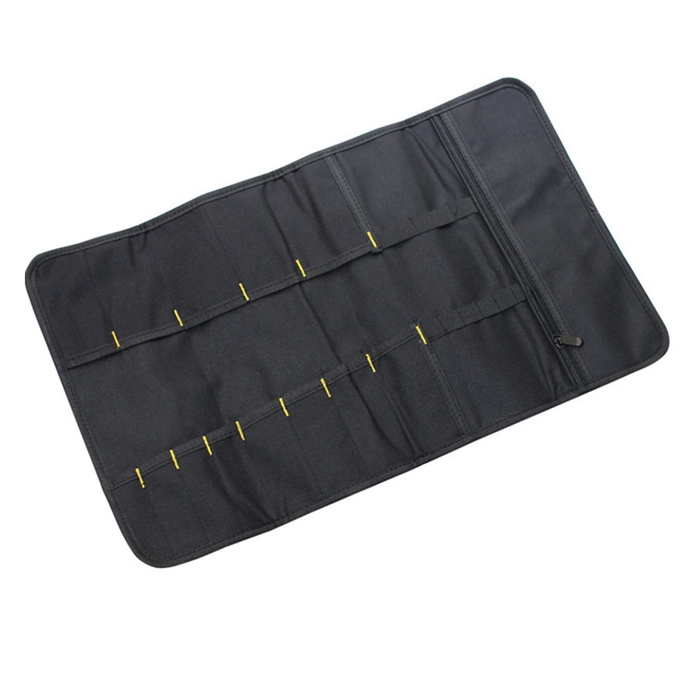 Sturdy Tool Storage Bag for Electricians 600D Oxford Cloth Zippered Pockets